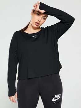 Image of Nike Running Air Ls Top (Curve) - Black, Size 22-24=2X, Women