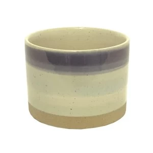 image of Blue Striped Ceramic Planter