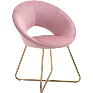 image of Modern Accent Chairs Velvet Upholstered Armchair with Gold Legs - Homcom