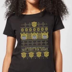 Image of Bumblebee Classic Ugly Knit Womens Christmas T-Shirt - Black