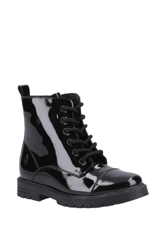 Image of Hush Puppies Girl's Lauren Patent Junior Shoe in Black Size: Infant 13 Black Female Infant 13