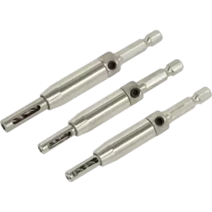 Image of Sealey 3 Piece Self Centering Chamfered Hinge Drill Bit Set