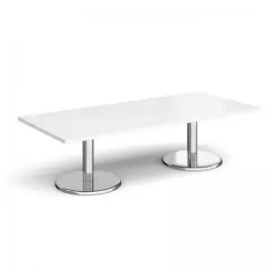 Image of Pisa rectangular coffee table with round chrome bases 1800mm x 800mm -