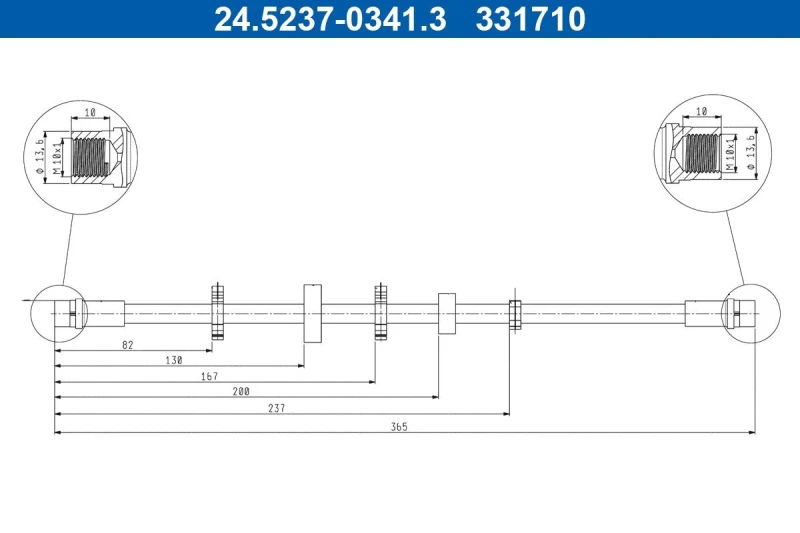 Image of Brake hose ATE 24.5237-0341.3
