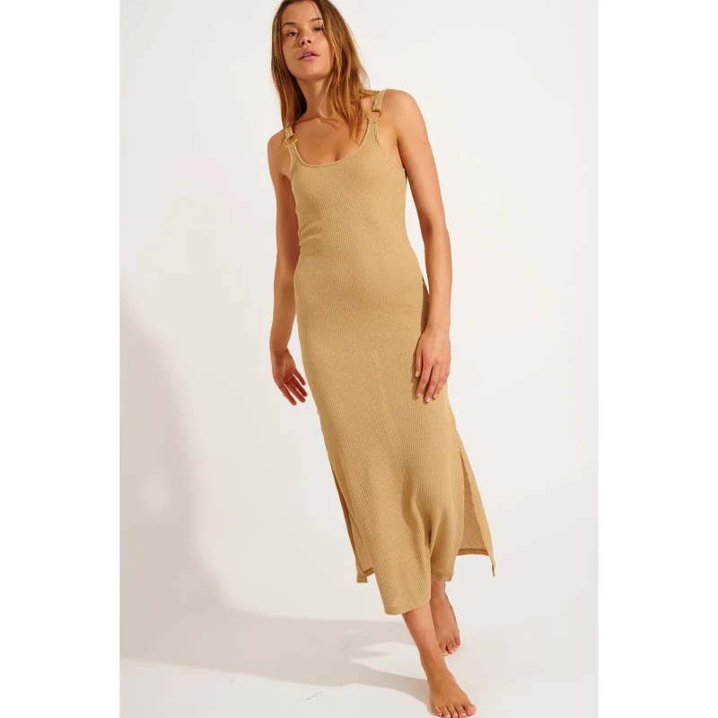 Image of banana moon Womens dress Banana Moon Amiva Goldenrib Jaune Female S