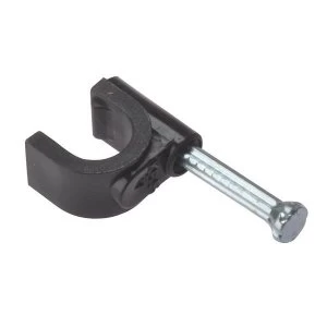 ForgeFix Cable Clip Round Coax Black 6-7mm Box 100