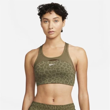 Image of Nike Swoosh AOP Sports Bra Womens - Green