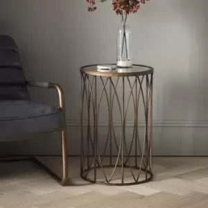 Image of Gallery Interiors Highgate Side Table in Antique Gold