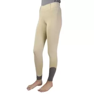 image of Hy Sport Active Womens/Ladies Horse Riding Tights (XL) (Beige/Pencil Point Grey)