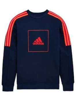 Image of Boys, adidas Childrens AAC Crew Neck Top - Navy, Size 15-16 Years