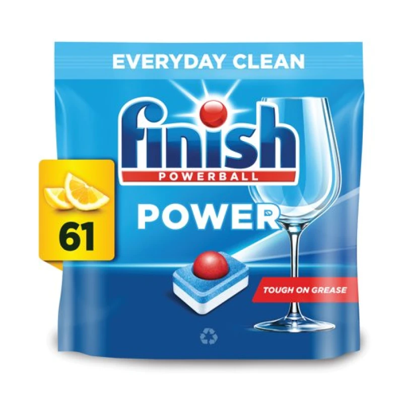 Image of Finish Finish Power All In One Dishwasher Tablets Lemon Pack of 61 3311081 3311081