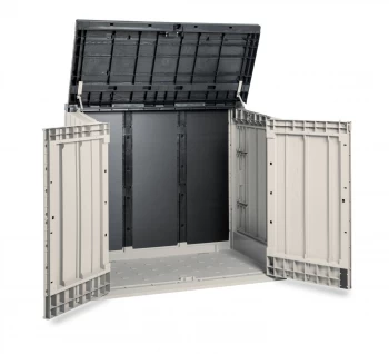 Image of Toomax Storaway 1270L Wood Effect Garden Storage Box - Grey