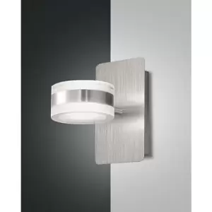 Image of Fabas Luce Dunk LED Up & Down Wall Light Brushed Aluminum Glass