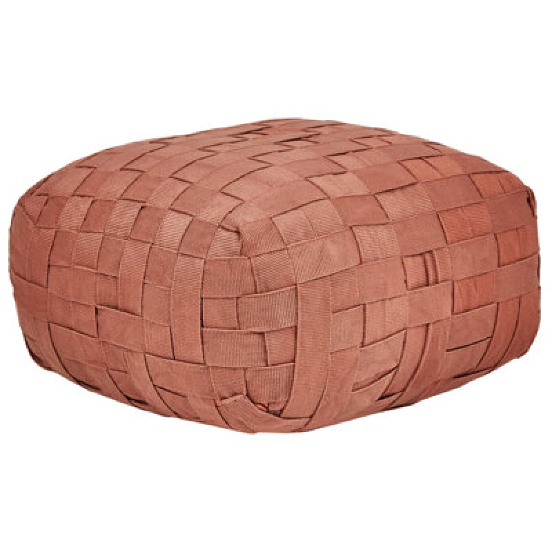 Image of Beliani Pouffe Bodla Synthetic Material Light Red