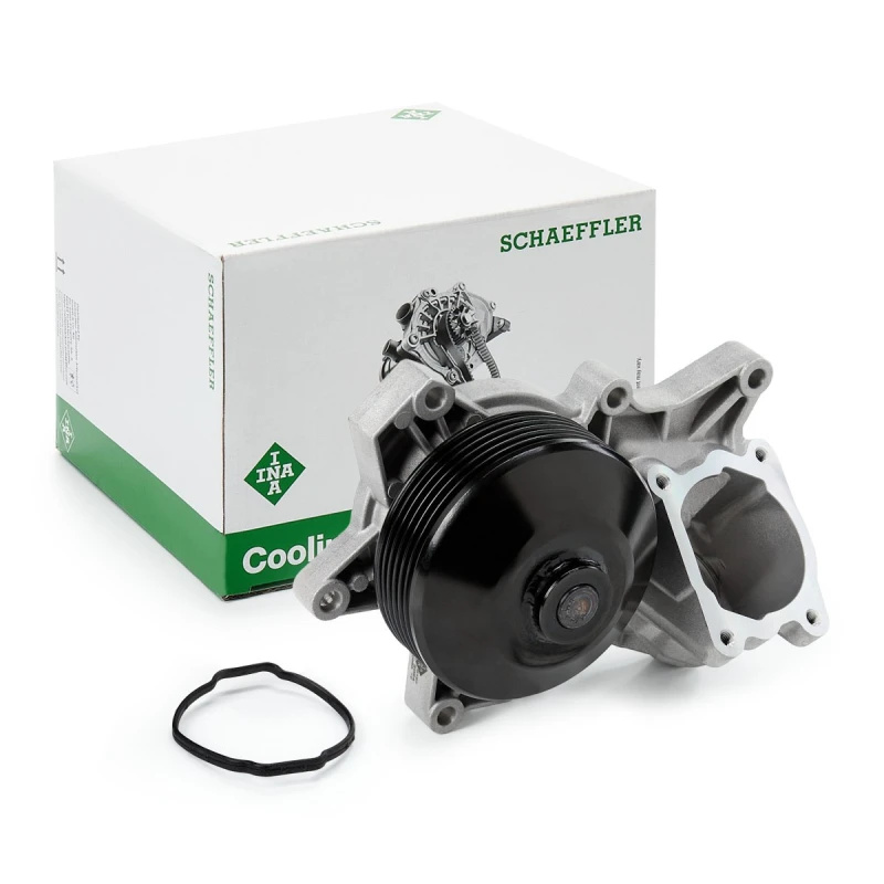 Image of INA 538 0083 10 Water pump with belt pulley, for V-ribbed belt use, with gasket/seal Water Pump (1260)