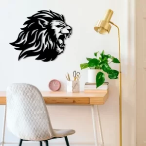 Image of Lion 1 Black Decorative Metal Wall Accessory