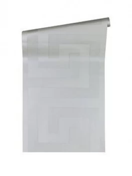 Image of Versace Greek Key Motif Silver Wallpaper