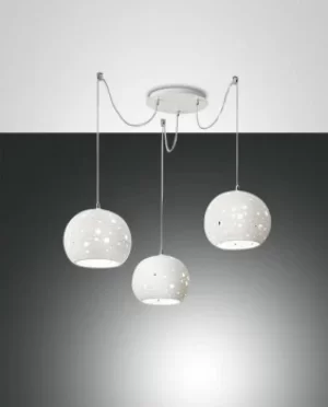 image of Corvara Cluster Pendant Ceiling Light White Glass, E27