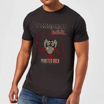 Image of Looney Tunes Tasmanian Devil Monster Rock Mens T-Shirt - Black - 3XL - Black