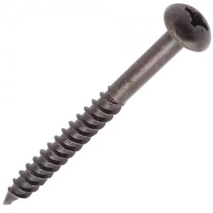 Image of Select Hardware Cross Recessed Round Head Black Woodscrews 3/4" X No8 20 Pack