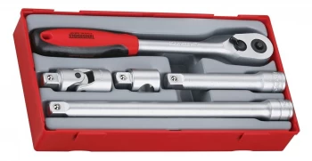 image of Teng Tools TT1205 5 Piece 1/2" Drive Ratchet & Accessories Set