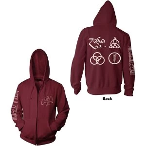 Image of Led Zeppelin - Symbols Unisex Large Hoodie - Red