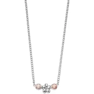 image of Childrens D For Diamond Sterling Silver Flower & Cultured Pearl Necklace