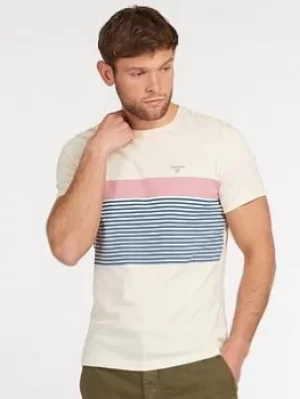 Image of Barbour Braeside Stripe T-Shirt, White, Size L, Men