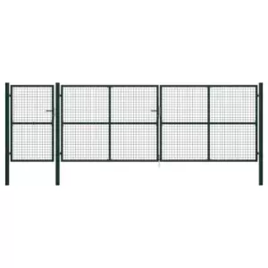 Image of Vidaxl Garden Gate Steel 500X150 Cm Green