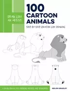 Image of draw like an artist 100 cartoon animals step by step creative line drawing