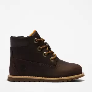 Image of Timberland Pokey Pine 6" Side-zip Boot For Toddler In Brown Dark Brown Kids, Size 10