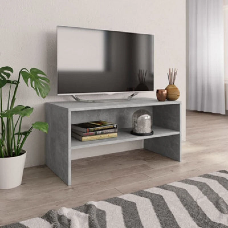 Image of Vidaxl TV Cabinet Concrete Grey 80X40X40 Cm Engineered Wood, Grey 800058