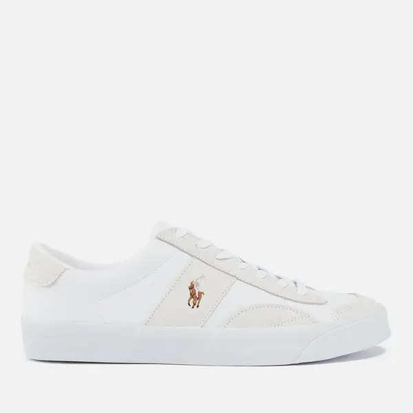 Image of Polo Ralph Lauren Mens Sayer Canvas and Suede Trainers - UK 7 White Trainers male 816913476 7