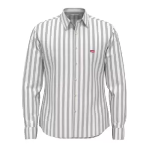 Chesthit Striped Shirt in Cotton Poplin and Slim Fit