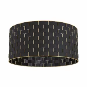 Image of Eglo Woven Black And Brass Ceiling Light