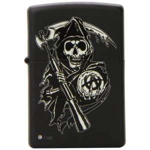 image of Zippo Sons of Anarchy Reaper Windproof Pocket Lighter Black Matte