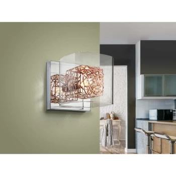 image of Schuller Lios - Crystal Wall Lamp Chrome, copper, G9