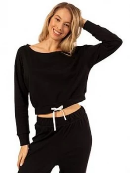 image of Dorina Tie Waist Pyjama Top - Black