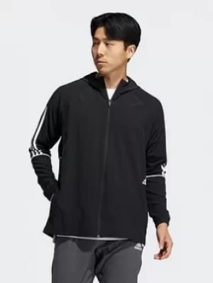 Image of adidas Player 3-stripes Windbreaker Track Top, White Size M Men