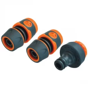 image of Faithfull FAIHOSE34KIT 3/4in Plastic Hose Fittings Kit, 3 Piece