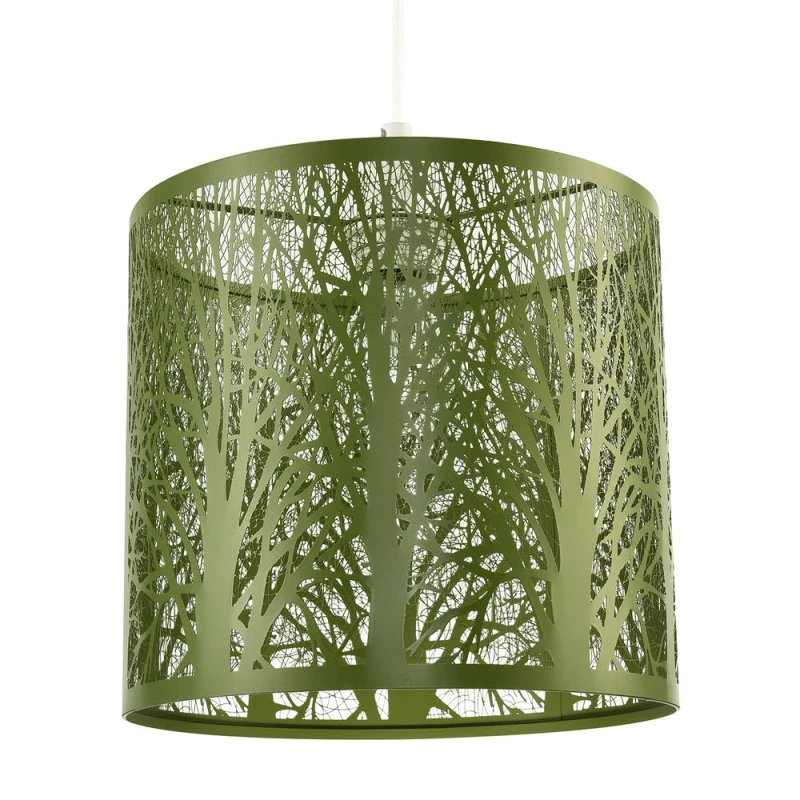 Image of Happy Homewares Unique & Beautiful Metal Forest Design Ceiling Pendant Shade in Olive Olive Unisex
