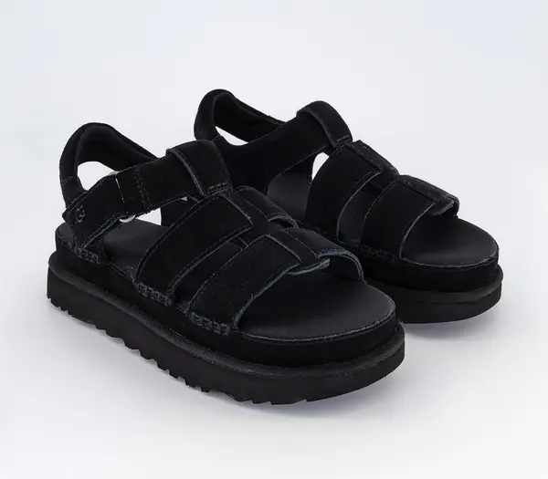 Image of UGG Womens Goldenstar Strap Sandals Black, 5