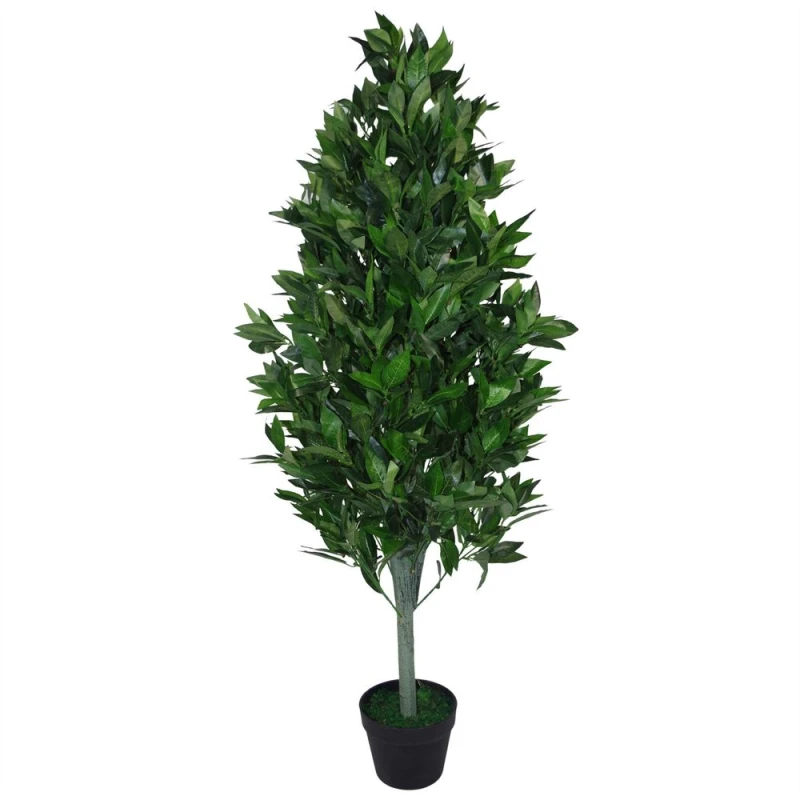 Image of Leaf Design 120cm (4ft) Artificial Topiary Bay Tree Pyramid Cone (XL)