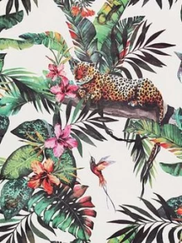 image of Arthouse Animal Jungle White Multi Wallpaper