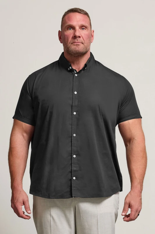 Image of BadRhino BadRhino Men Poplin Shirt in Black Size: 3X-Large Black XXXL Male 5063110817673