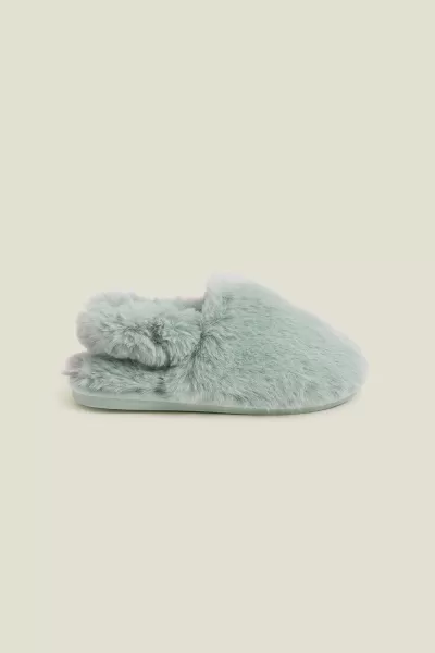 image of Faux Fur Slingback Slippers