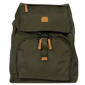 Image of Brics X-Travel Olive Flapover Backpack - Olive