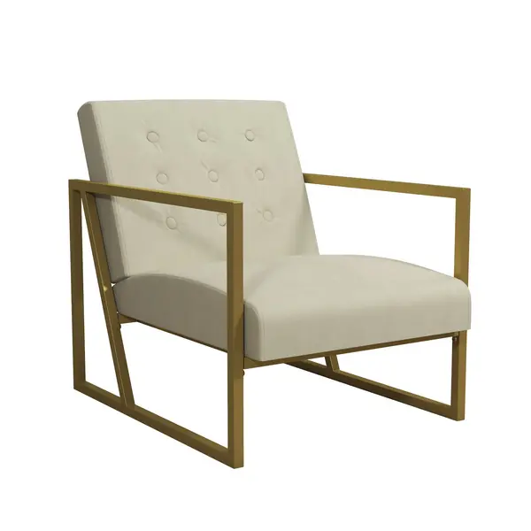 image of Cosmo Lexington Velvet Chair Velvet Ivory