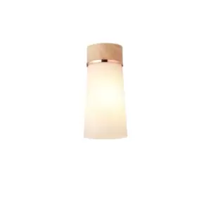 image of Freedom Ceiling Lamp E27, With Small Opal Cylindrical Cone Glass Teak, Opal, Matt Black