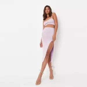 Missguided Ruched Crop Midaxi Skirt Set Ditsy - Purple